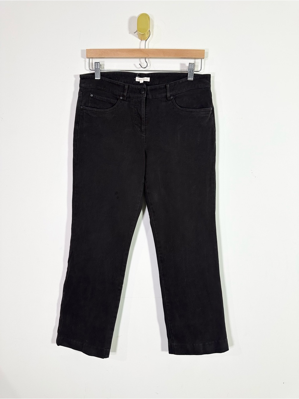 Eileen Fisher Dark Gray Mid Rise Cropped Straight Leg Pants